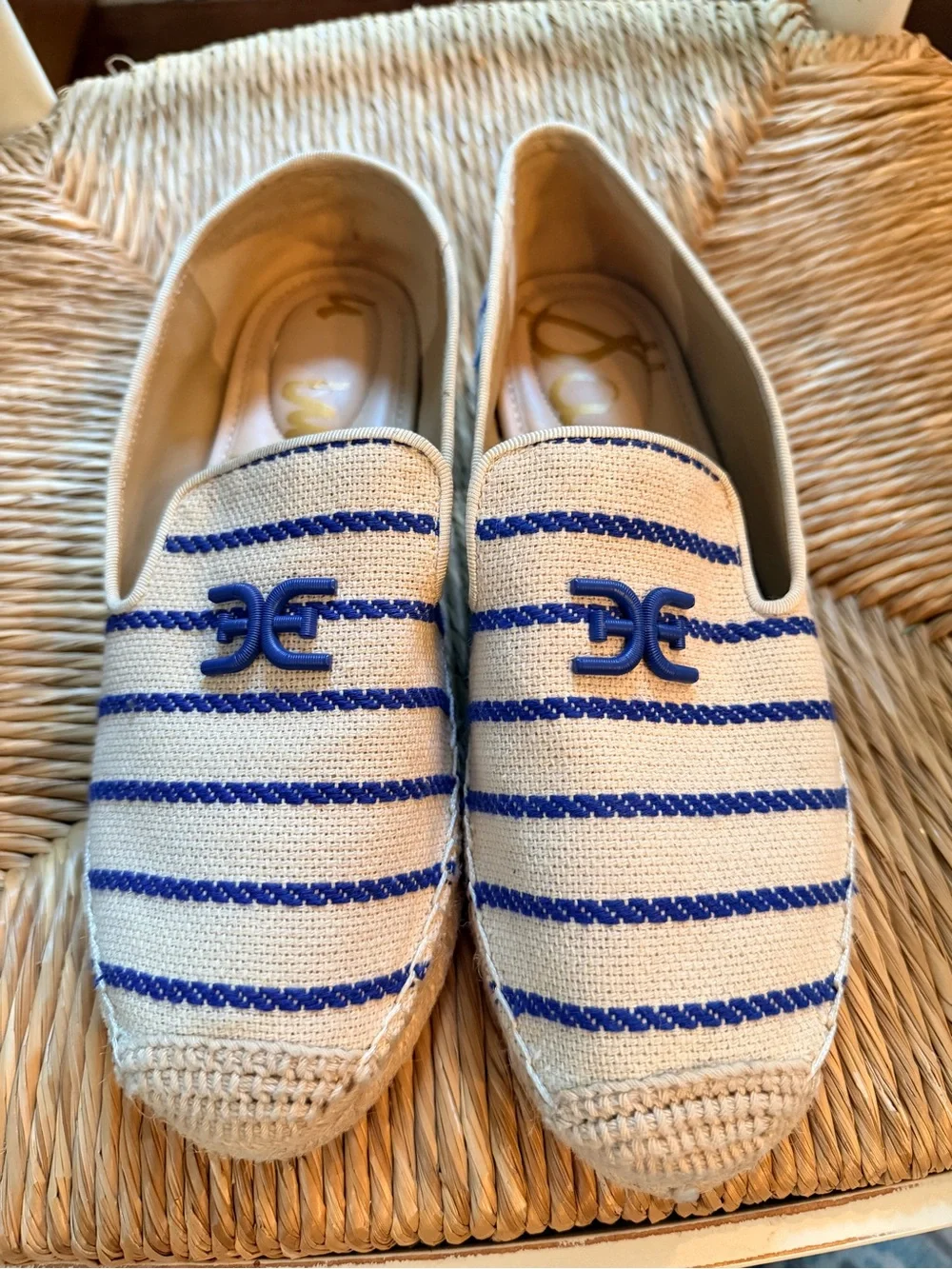 Sam Edelman Kathleen Espadrilles Size 7, Fabric and Leather Like New